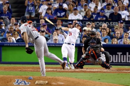 Los Dodgers igualan las Series Mundiales Home Run Joc Pederson World Series 3 Carreras mlb
